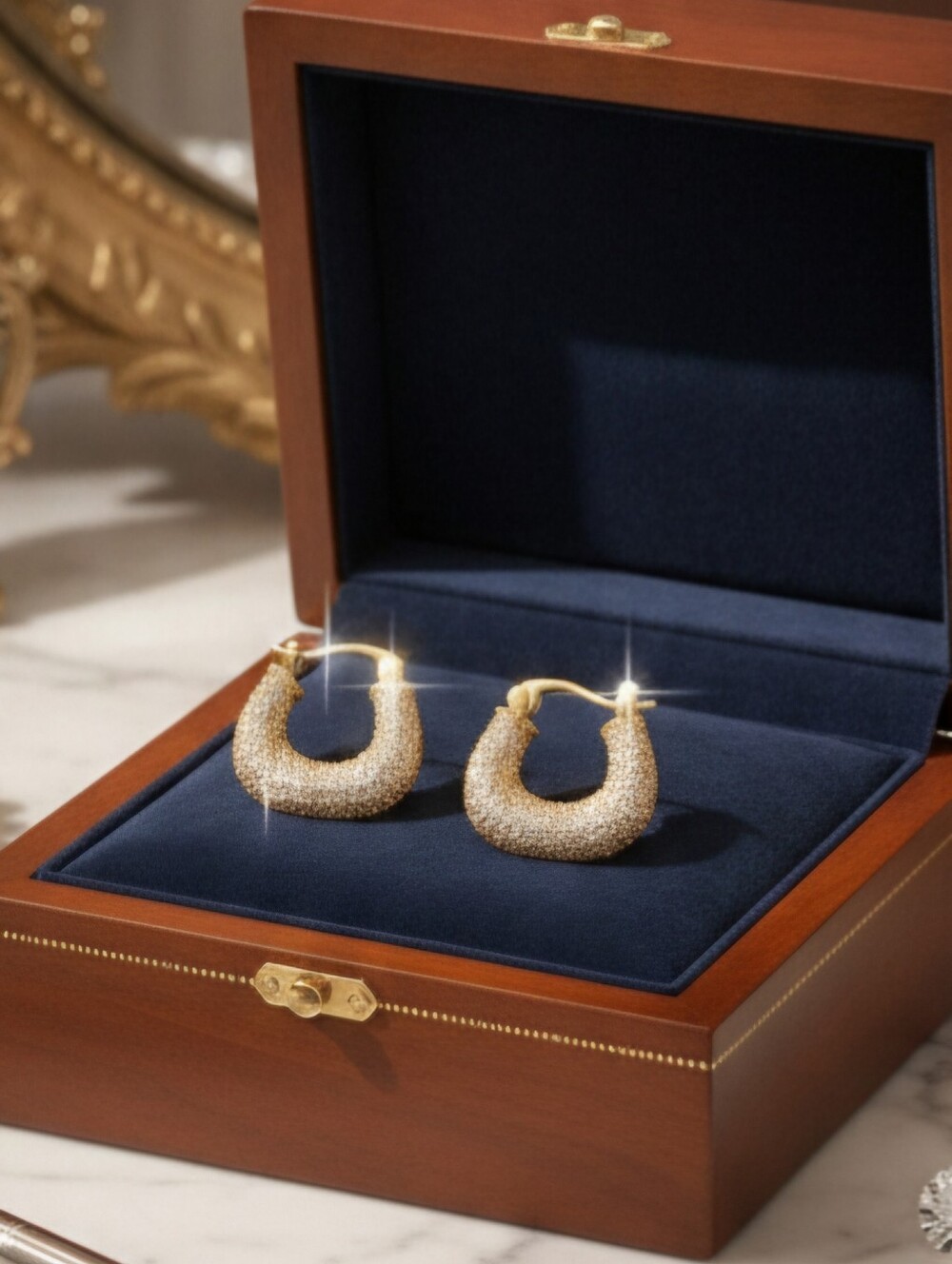 Stunning Gold and Zirconia Hoop Earrings